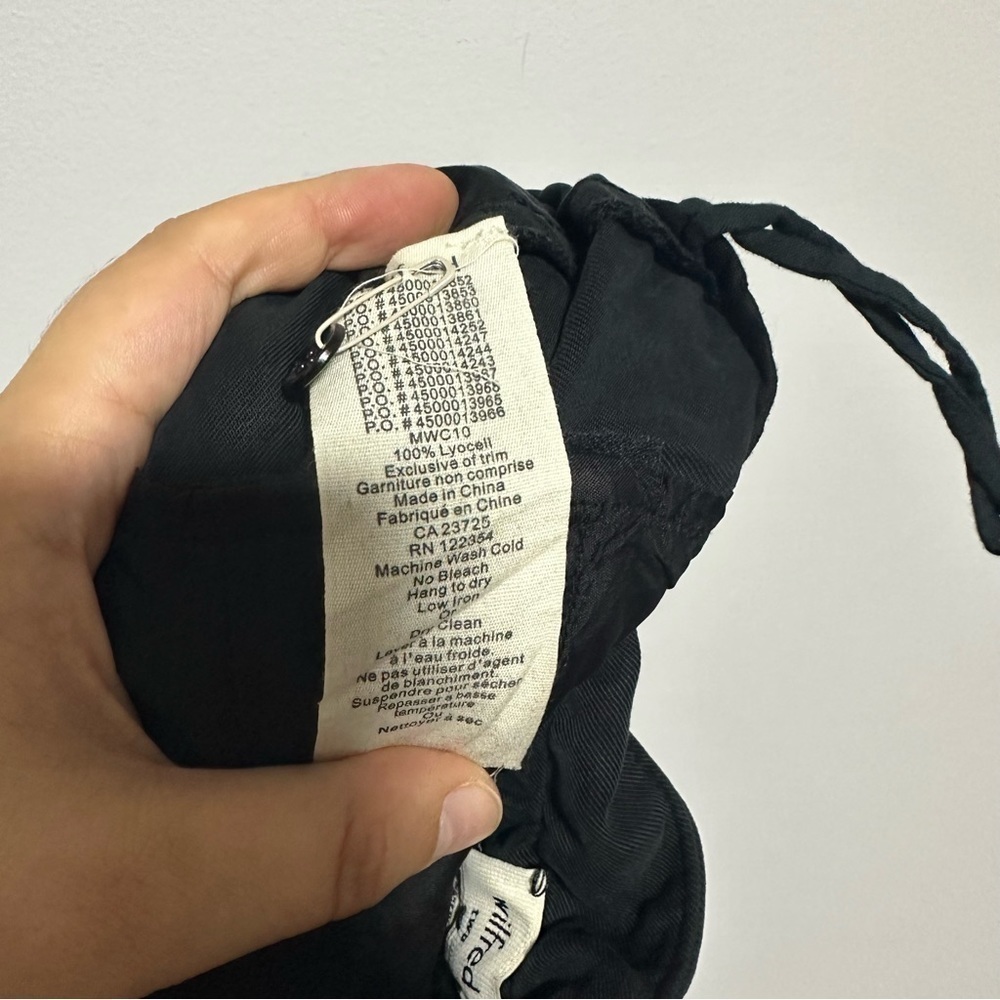 Aritzia Wilfred Casbah Lyocell Paper Bag Waist Ankle Trousers Black Size 2 - Picture 4 of 14